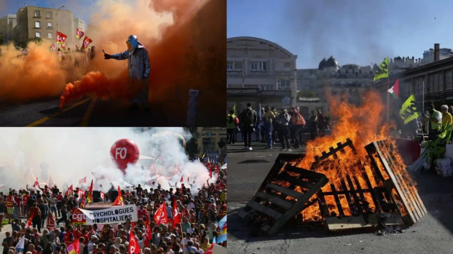 FOTO, VIDEO Franța, zguduită de proteste masive împotriva reducerilor bugetare. Ciocniri violente între protestatari și polițiști