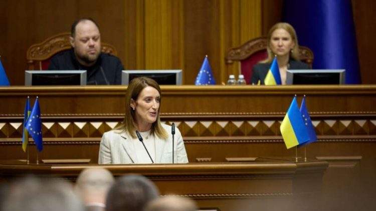 VIDEO Din Parlamentul ucrainean, Roberta Metsola subliniază că „aderarea la UE este o garanție de securitate în sine”