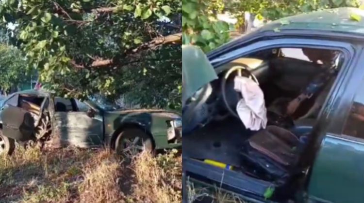 Un Nissan furat a ajuns într-un copac la Tiraspol. La volan erau tineri în stare de ebrietate