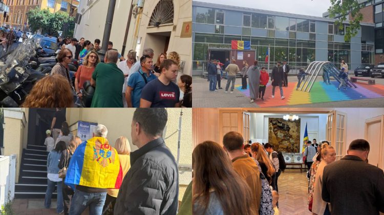 Imagini din diaspora: Moldovenii stau ore întregi la coadă pentru a vota