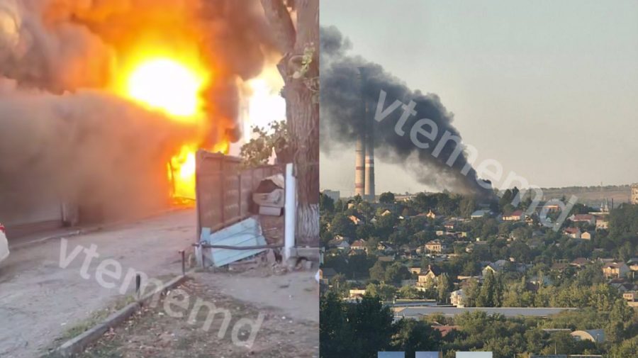 VIDEO Explozie la o cafenea din Chișinău. Pompierii se află la fața locului