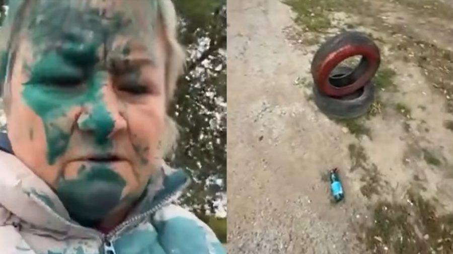 Maria Olari, luată cu ambulanța, după ce a fost stropită cu „zelioncă” la o stație