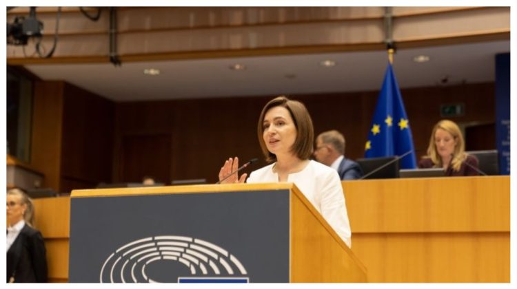 Maia Sandu va susține un discurs în plenul Parlamentului European despre apărarea democrației