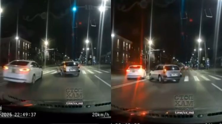 VIDEO La un pas de accident! Un șofer a fost amendat după ce a încălcat regulile de circulație