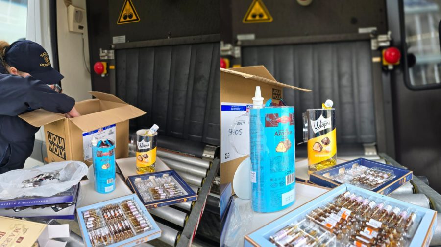 Fiole și medicamente camuflate în dulciuri, depistate la punctul vamal Costești