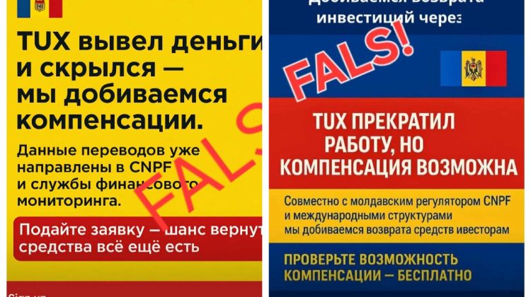 ALERTĂ DE FRAUDĂ! CNPF avertizează cetățenii despre mesaje false că TUX ar returna investițiile