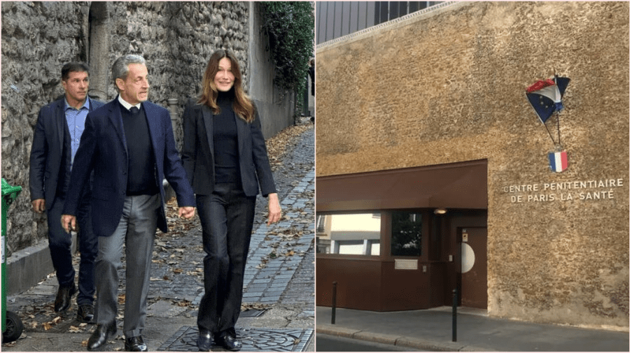 VIDEO Nicolas Sarkozy a ajuns la închisoarea La Santé. Ieșise din casă de mână cu soția sa, cântăreața Carla Bruni