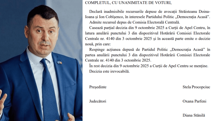 CSJ: Partidul Democrația Acasă rămâne fără finanțare de la stat