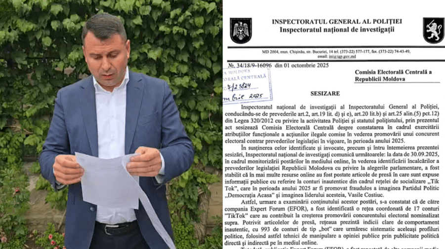 Vasile Costiuc râde de sesizarea INI către CEC: Monument al incompetenței, menit să anuleze circa 90.000 de voturi