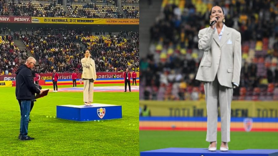 Moment emoționant la meciul România – Moldova. Tania Turtureanu a intonat imnul de stat al țării noastre
