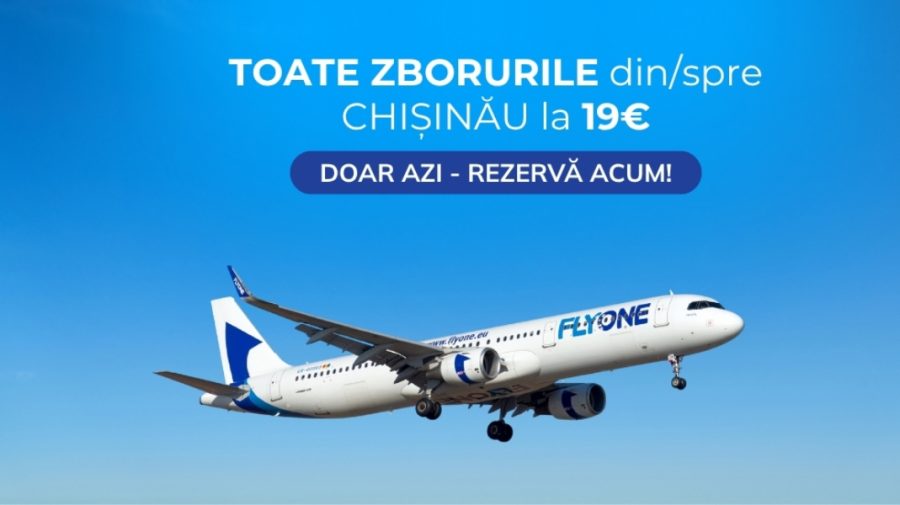 WOW! doar 19 EURO pentru toate destinațiile FLYONE din/spre Chișinău!