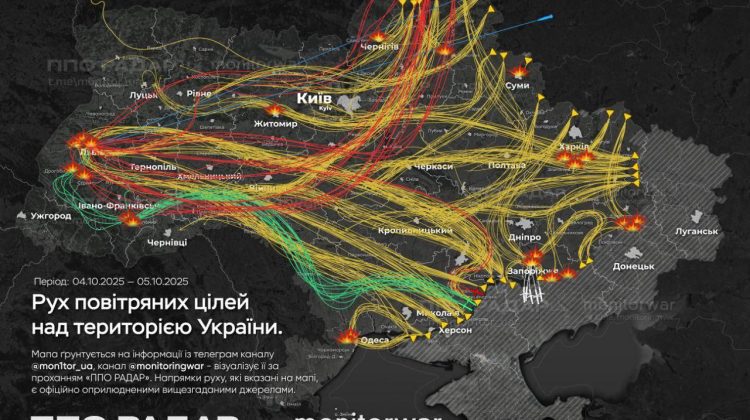 Rusia a bombardat Ucraina cu drone, iar unele ar fi traversat teritoriul Republicii Moldova