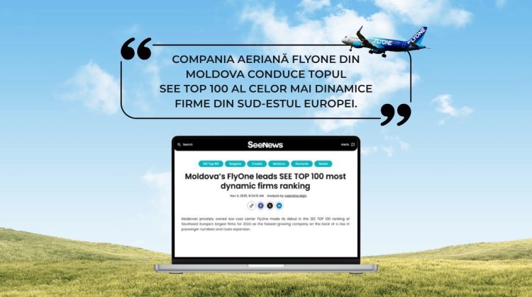 FLYONE: lider în clasamentul “SEE TOP 100 – cele mai dinamice companii din Europa de Sud-Est”   