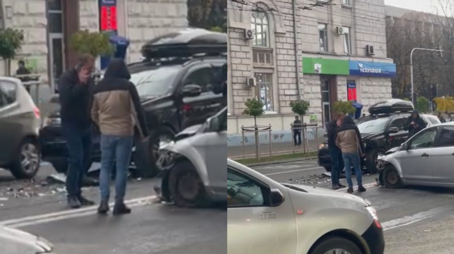 VIDEO Accident violent în inima Capitalei. Troleibuzele înregistrează întârzieri de până la 25 de minute
