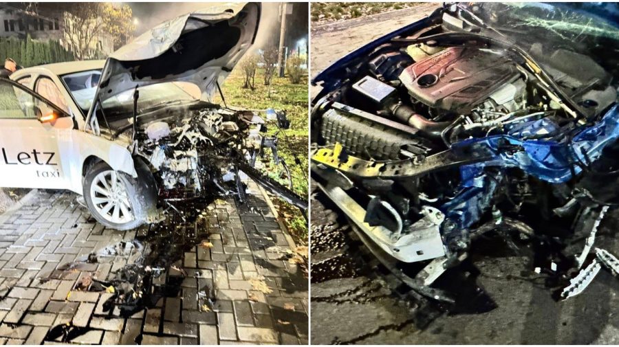 VIDEO Grav accident rutier cu implicarea unui taxi, în capitală