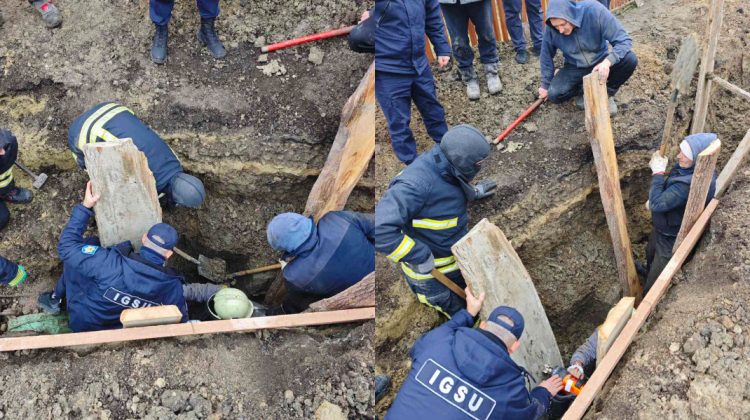 Un bărbat a rămas blocat sub pământ la Hîncești. Pompierii l-au salvat
