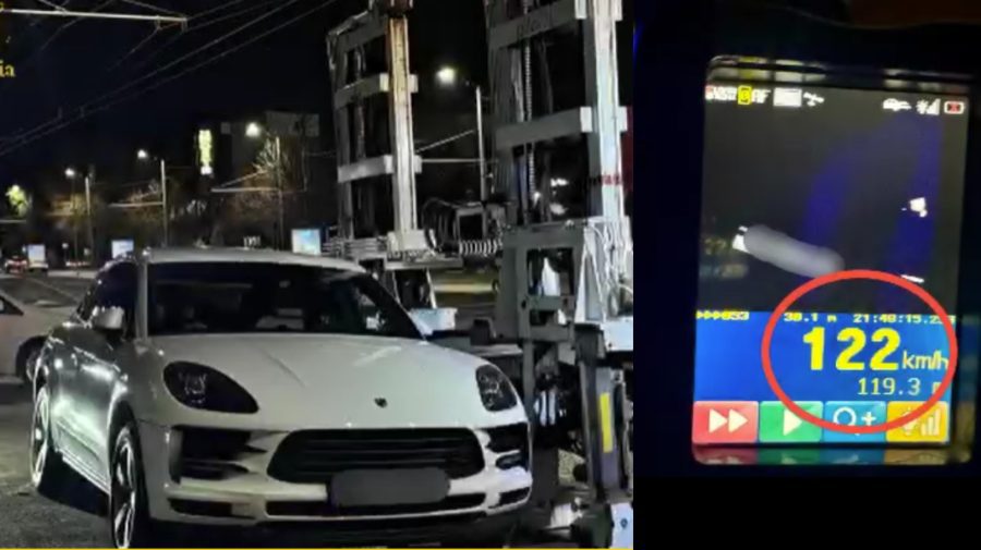 Fără permis, dar cu Porsche. Un minor de 17 ani prins cu 122 km/h pe Viaduct