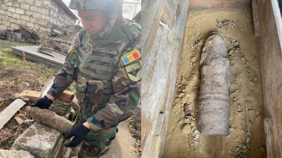 Un proiectil din cel de-al Doilea Război Mondial, găsit în curtea unui gimnaziu. Geniștii au intervenit