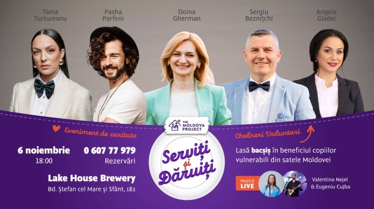 Cină caritabilă ”Serviți și Dăruiți”: Mai multe personalități vor servi invitații pentru a sprijini copiii vulnerabili